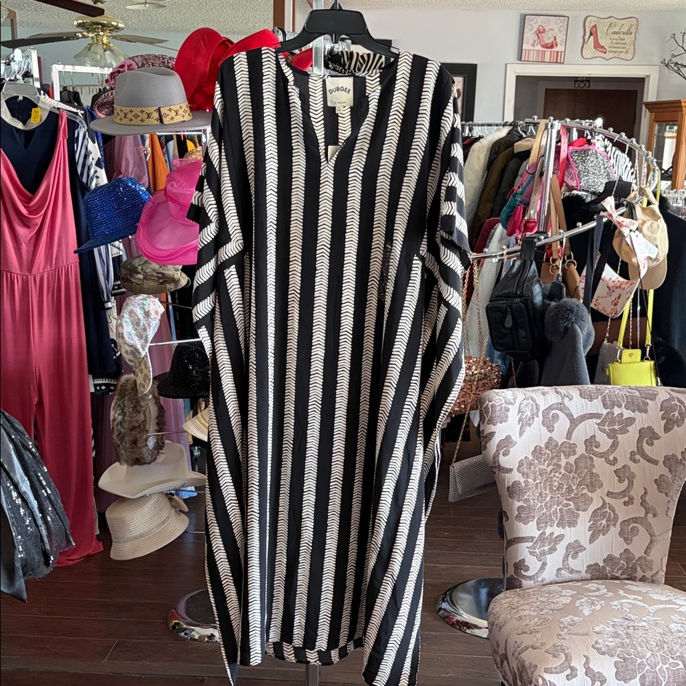Chic Striped Long Sleeve Dress